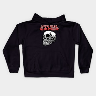 Metalhead Gamer Quarter Skull Red Kids Hoodie